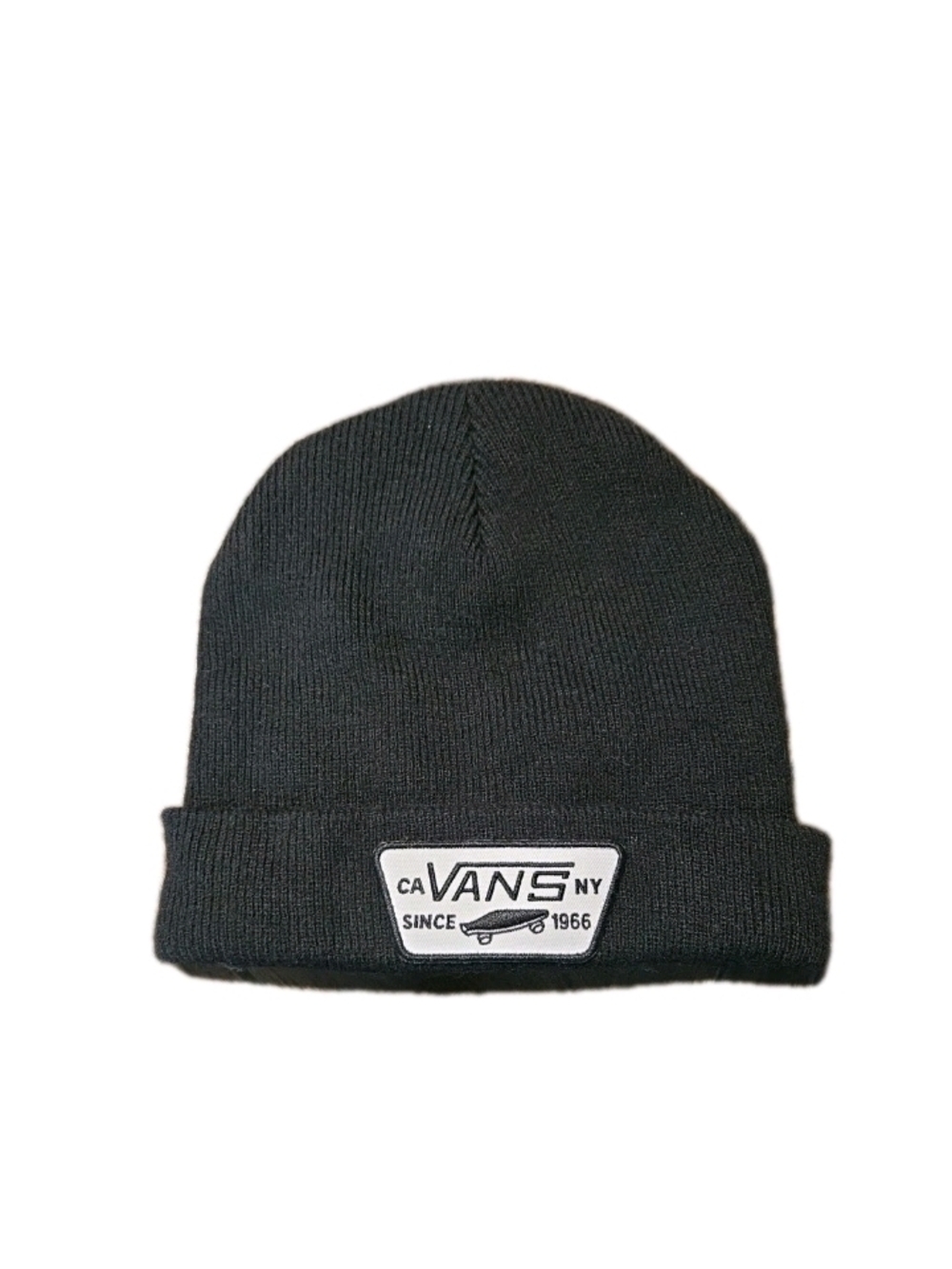 Vans Off the Wall Milford Beanie Black with Cuff Ribbed Knit  Cap Ladies & Men’s